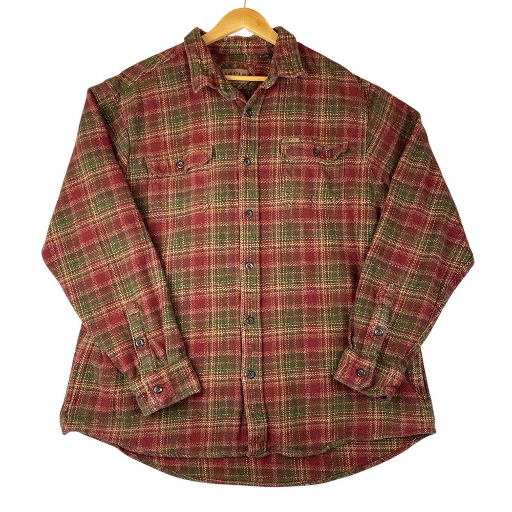 Orvis Heavy Flannel Shirt Jacket XXL Plaid Shacket Lumberjack Chore Pockets